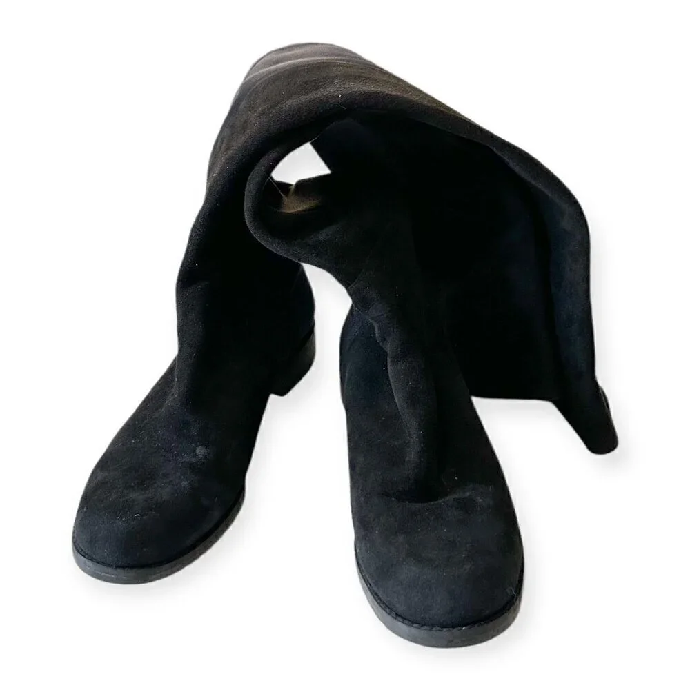 Stuart Weitzman‎ Over the Knee Black Suede/Stretch 50/50 Boots, Size 6M